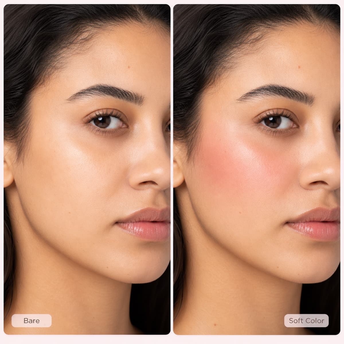 Scarlet Shine tint blended on a cheek